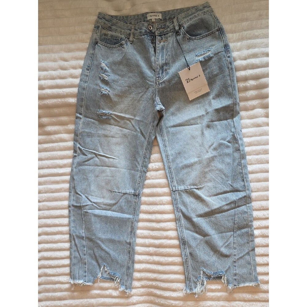 0008 Special A Medium Light Wash Jeans; size 28